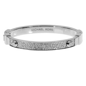 Michael Kors Silver Astor Pave Hinged Bracelet